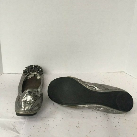 Tory Burch Azalea Silver Bow Flats - 9.5 - Picture 6 of 8